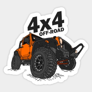 4x4 Off Road Jeep Orange Sticker